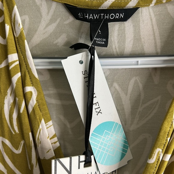 Hawthorn Vera Midi length Floral abstract green sleeveless dress NEW size Large - Picture 4 of 10